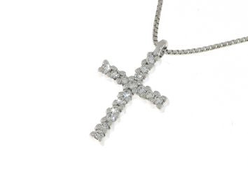 Girocollo Croce in Oro Bianco e Diamante Mirco Visconti BG60/20