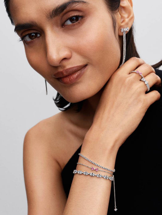 Bracciale Fiocco Luminoso Rosa Pandora 594234C01