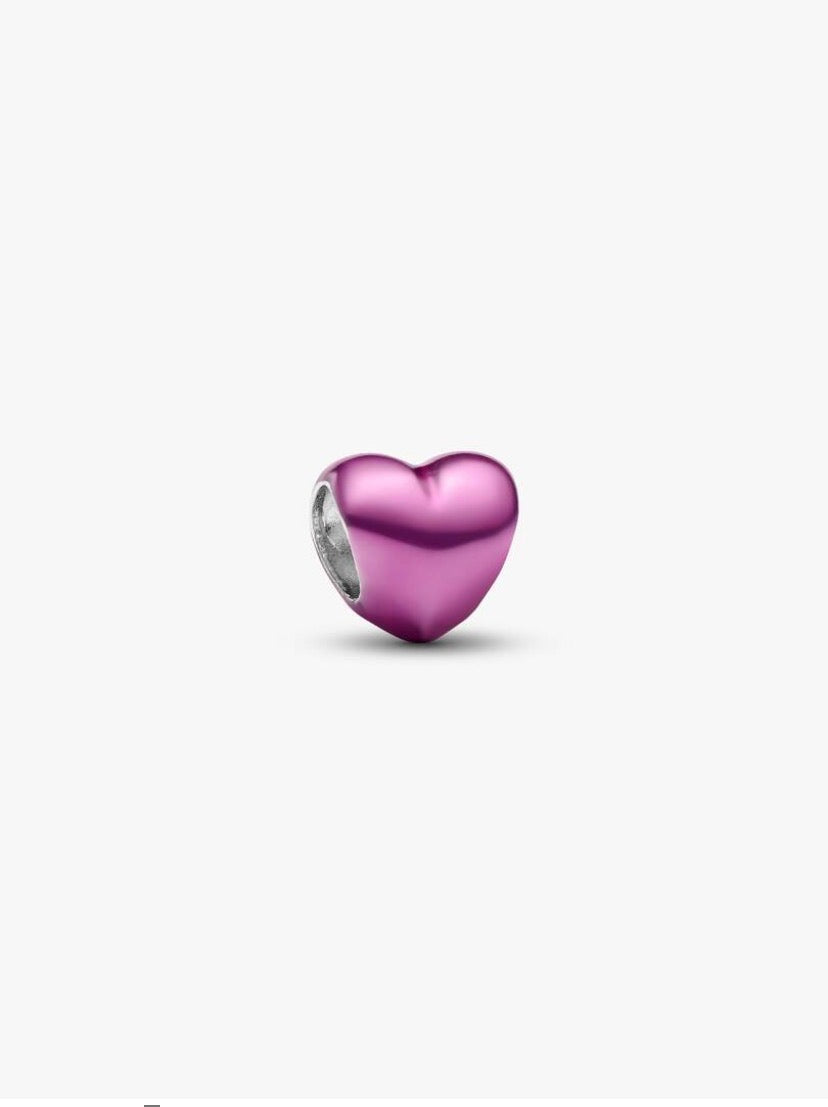Mini Charm Cuore effetto metallico rosa Pandora 794785C01