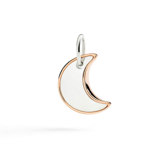 CIONDOLO XL LUNA ARGENTO & ORO ROSA