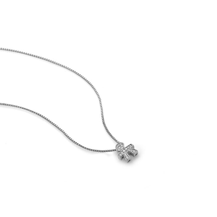 Collana i Tesorini Mini Sagoma Bimbo in Oro Bianco e Diamanti LBB985 Le Bebè