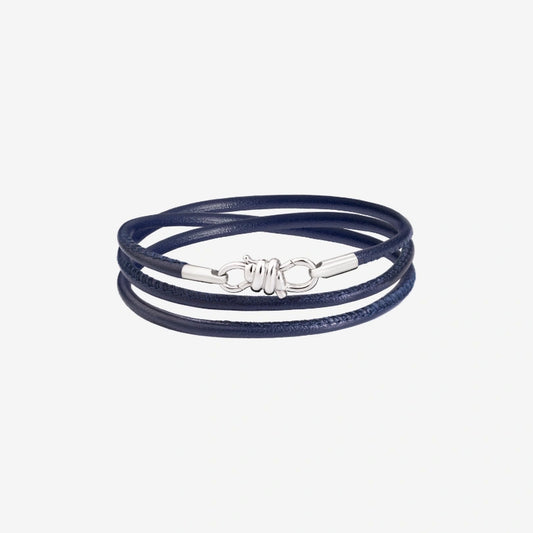 Bracciale Nodo Argento E Pelle Blu Dodo DBB9100_KNOT0_LFLAG