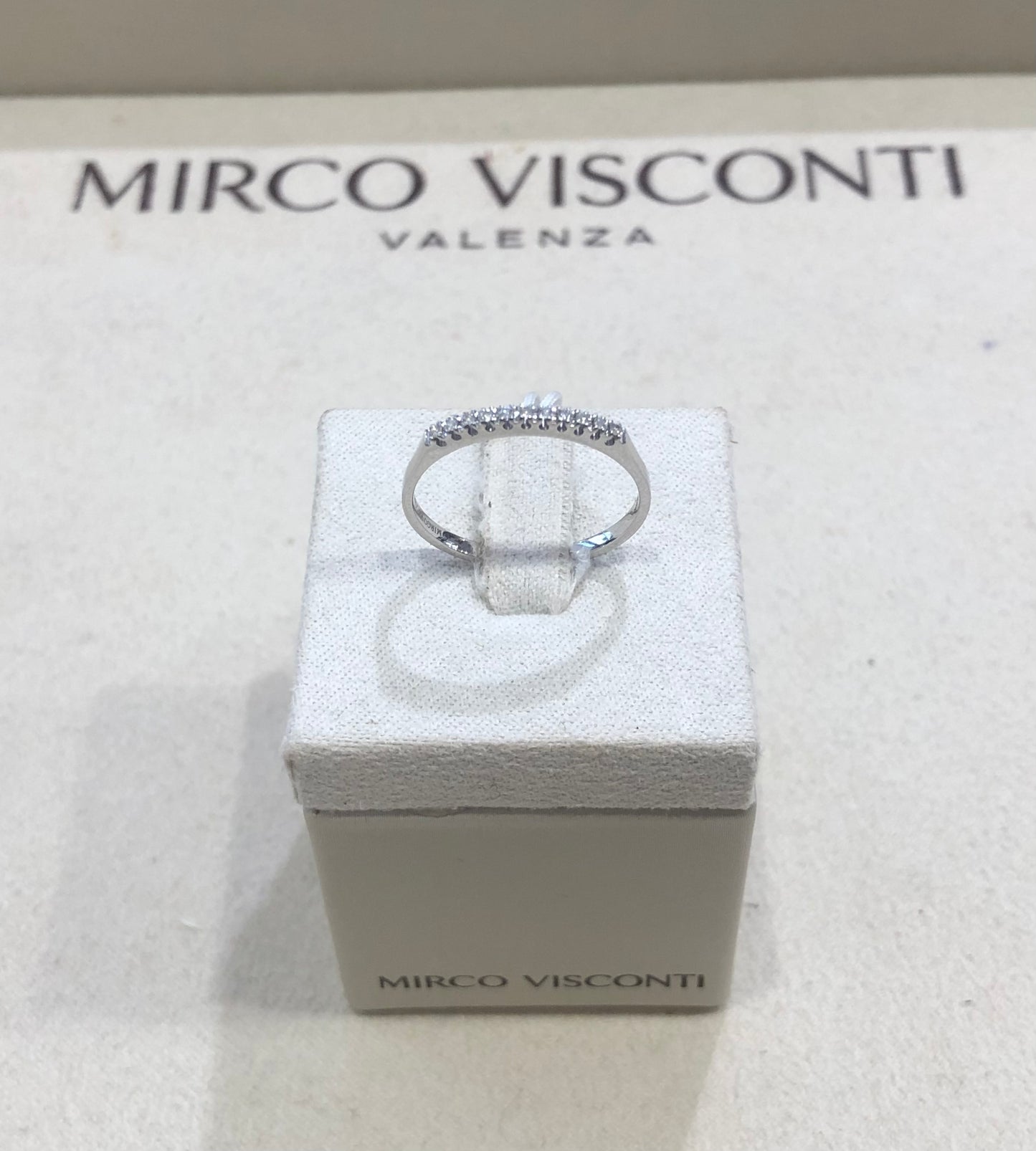 Anello Riviera con Diamante in Oro Bianco Mirco Visconti DS81/EK10