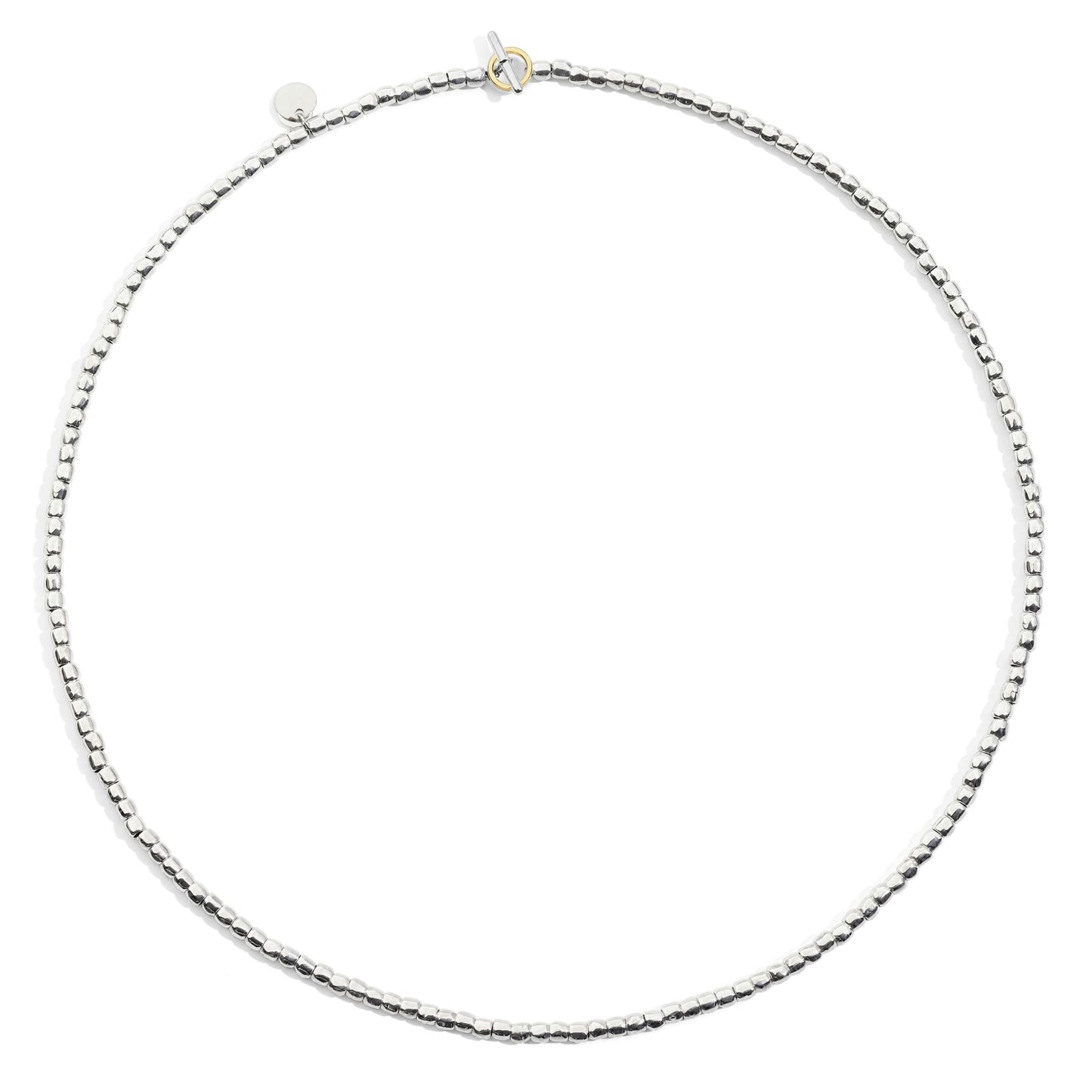 Mini Granelli Necklace in Silver, 9 Kt Rose Gold and Steel 55 cm Dodo DCC3005_GRANX_GAGMX 