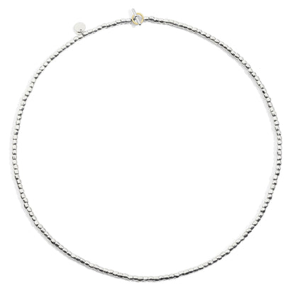 Mini Granelli Necklace in Silver, 9 Kt Rose Gold and Steel 55 cm Dodo DCC3005_GRANX_GAGMX 