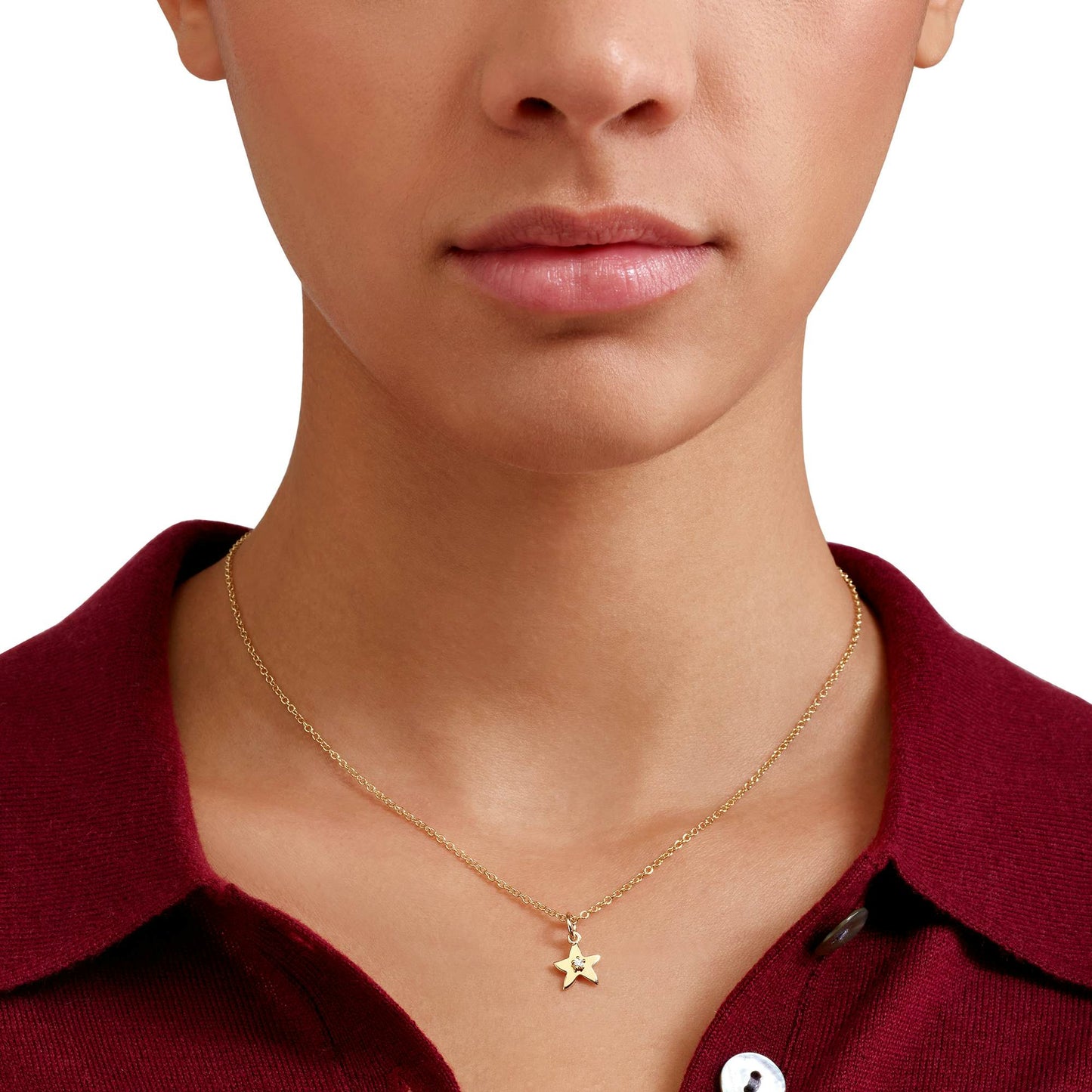 Ciondolo Stellina Oro Giallo e Diamante Bianco Dodo DMC5017-STARX-DB09G