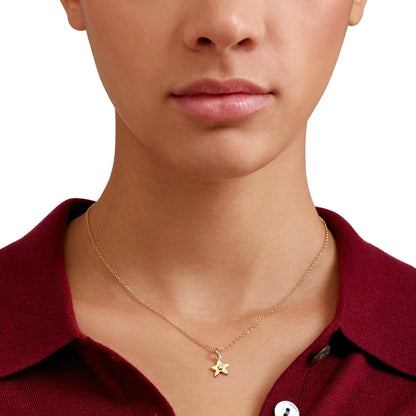 Ciondolo Stellina Oro Giallo e Diamante Bianco Dodo DMC5017-STARX-DB09G