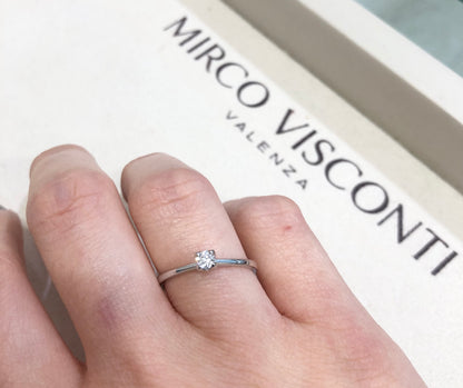 Anello Solitario con Diamante in Oro Bianco Mirco Visconti LF315/10