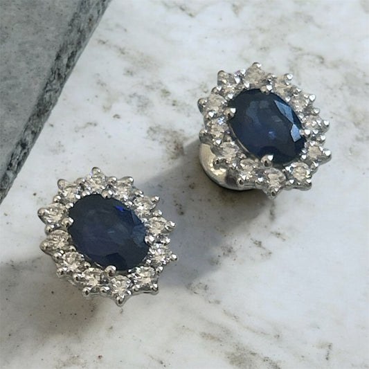 Orecchini Oro Bianco 18 KT E Zaffiri Crivelli 326-BO-1000-7-5