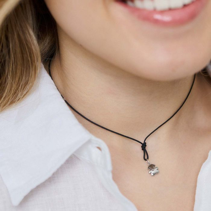 Ciondolo i Tesorini Mini con Sagoma Bimba in Oro Bianco 18 kt Le Bebè LBB941