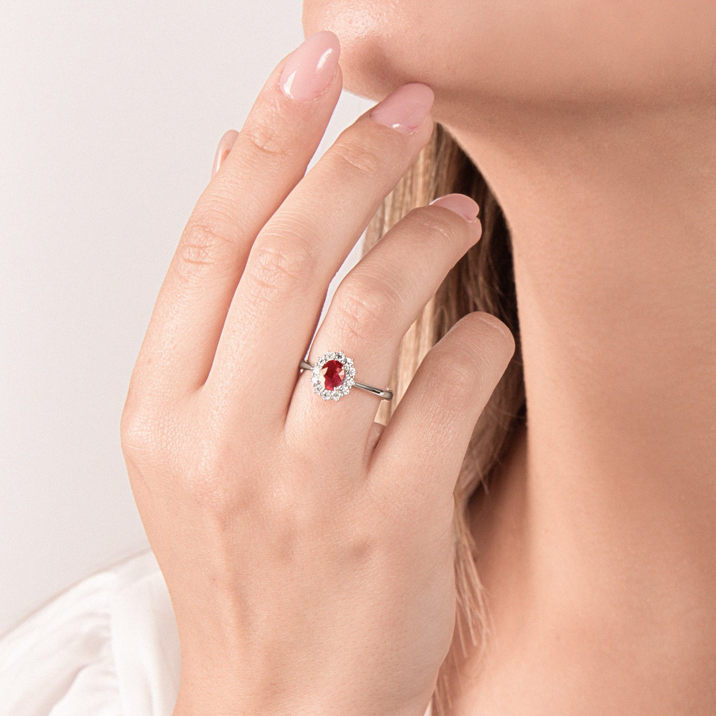 Anello con Rubino e Diamante in Oro Bianco Mirco Visconti Z681/B20R