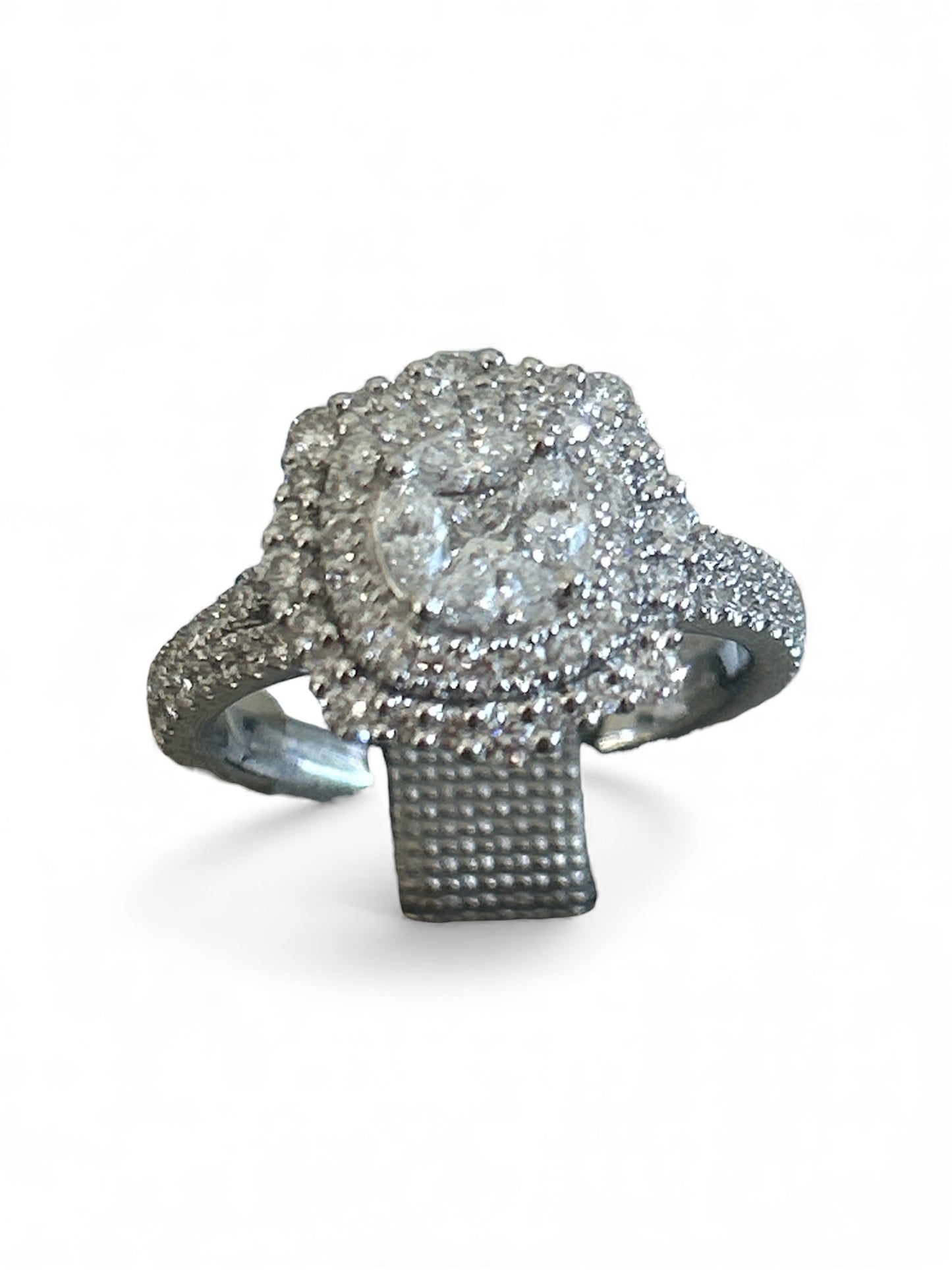 Anello Pavé Oro Bianco 18 kt E Diamanti Bianchi Crivelli 035-VR26466