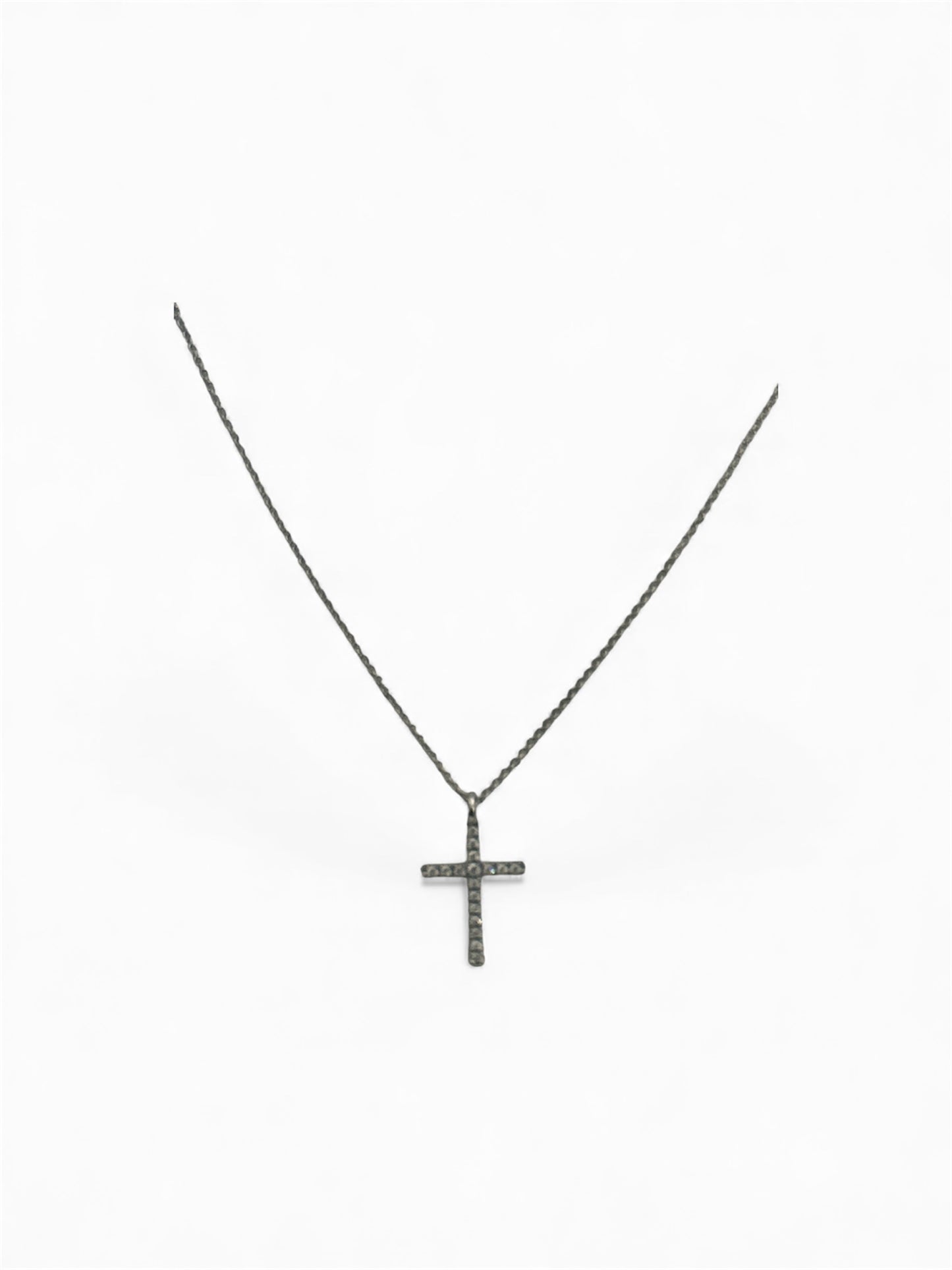 Girocollo Croce Oro Bianco 18 kt E Diamanti Crivelli 234-3977