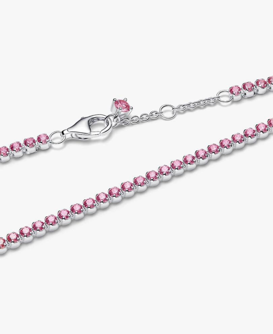 Bracciale Tennis con Pietre Rosa Piccole Argento Sterling 925 Pandora 593927C02