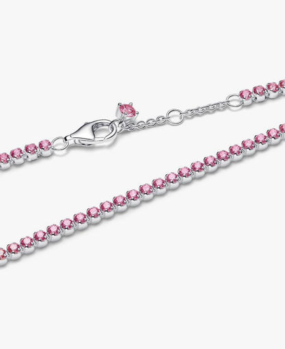 Bracciale Tennis con Pietre Rosa Piccole Argento Sterling 925 Pandora 593927C02