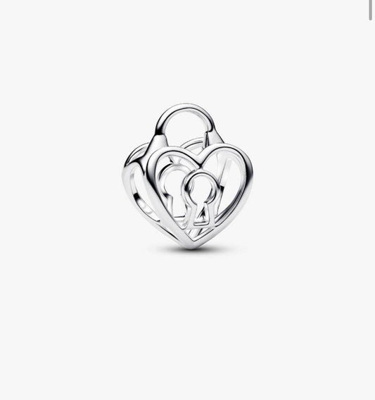 Charm Openwork Lucchetto Cuore Argento Sterling 925 Pandora 794358C00
