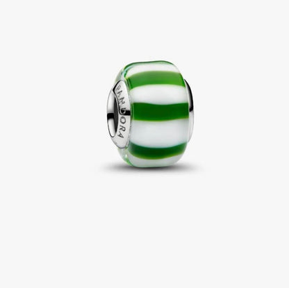 Charm Mini Vetro di Murano Caramella Verde con Finitura in Platino Pandora 735071C02