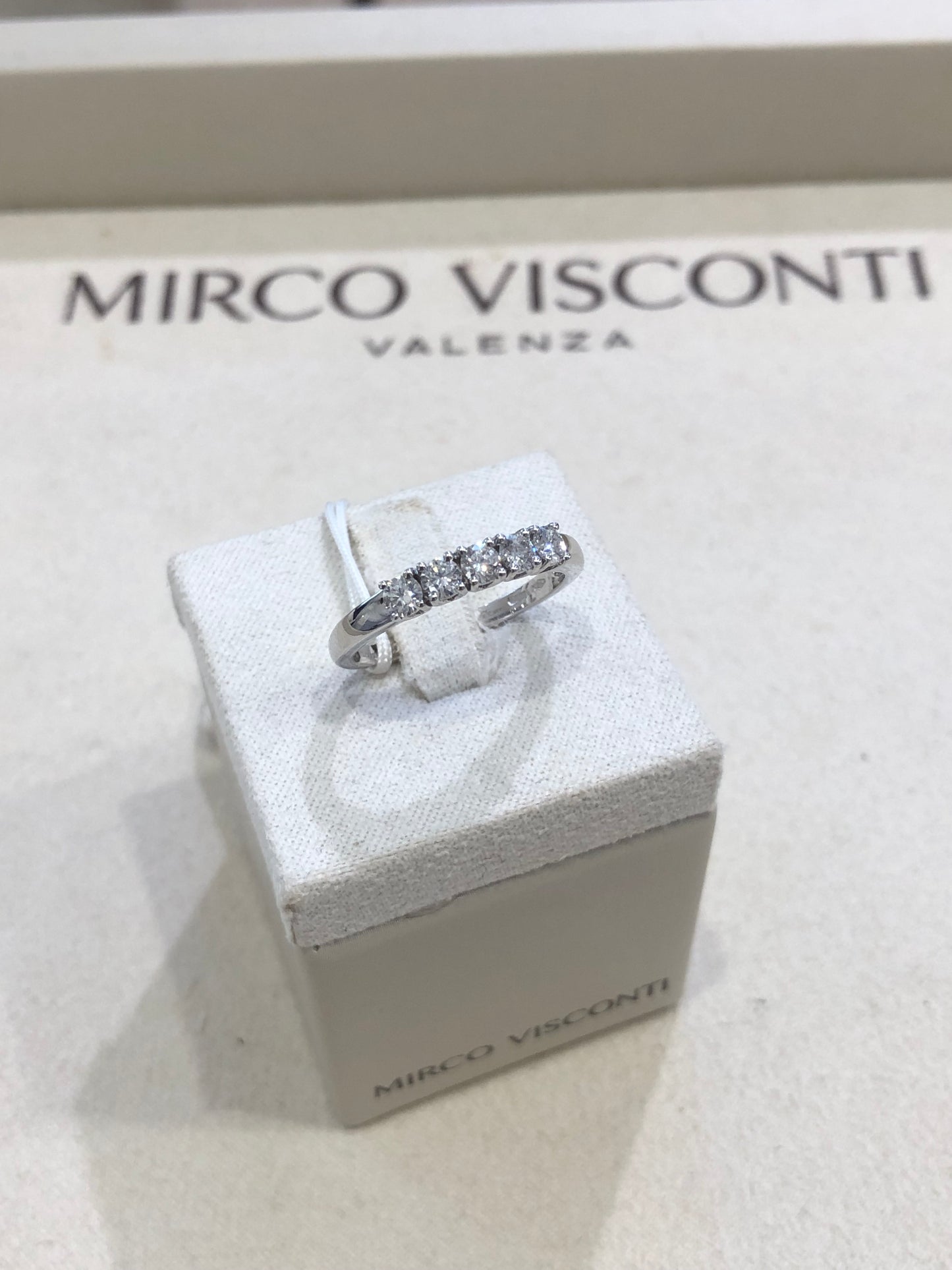 Anello Riviera con Diamante in Oro Bianco Mirco Visconti GM105/EC15