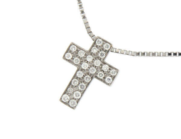 Girocollo Croce con Diamante in Oro Bianco Mirco Visconti GM104/10