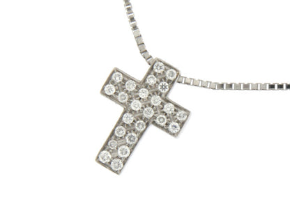 Girocollo Croce con Diamante in Oro Bianco Mirco Visconti GM104/10