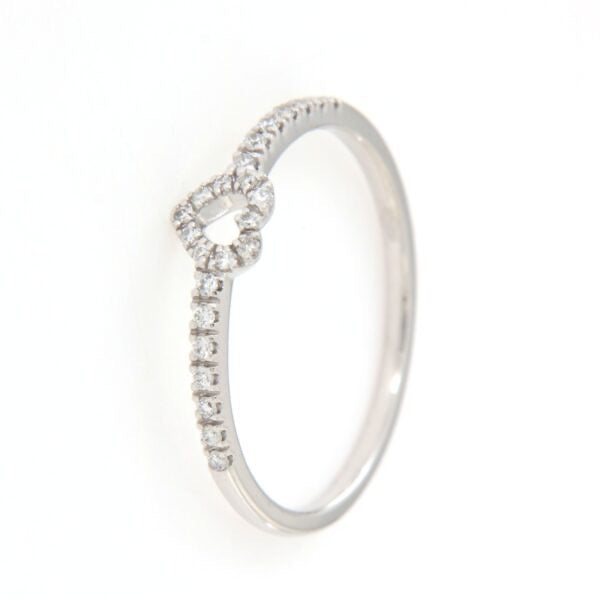 Anello Cuore Oro Bianco 18 kt E Diamanti Crivelli 370-XR7139