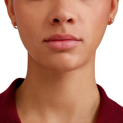 Orecchini Hoop Oro Rosa Zaffiri e Diamanti Dodo DOC5003-UNIVE-ZSB9R