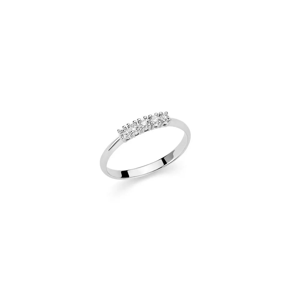 Anello 5 Pietre Diamanti in Oro Bianco 18kt Miluna LID3228-12V5G7