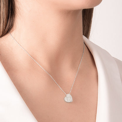 Girocollo Cuore con Diamante in Oro Bianco Mirco Visconti P1237/20