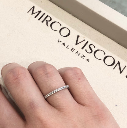 Anello Riviera con Diamante in Oro Bianco Mirco Visconti LE42/EM10