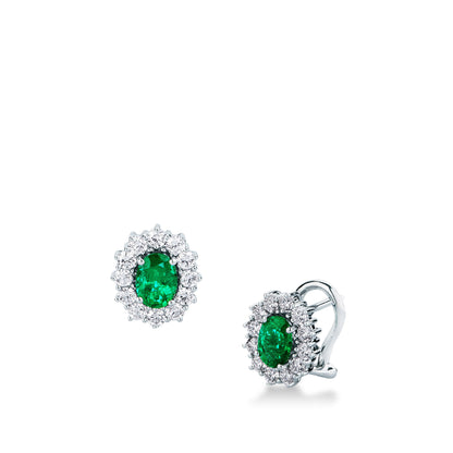 Orecchini a clips con Smeraldo e Diamante in Oro Bianco Mirco Visconti IE84/B20S