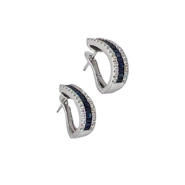 Orecchini con Zaffiro e Diamante in Oro Bianco Mirco Visconti EL255