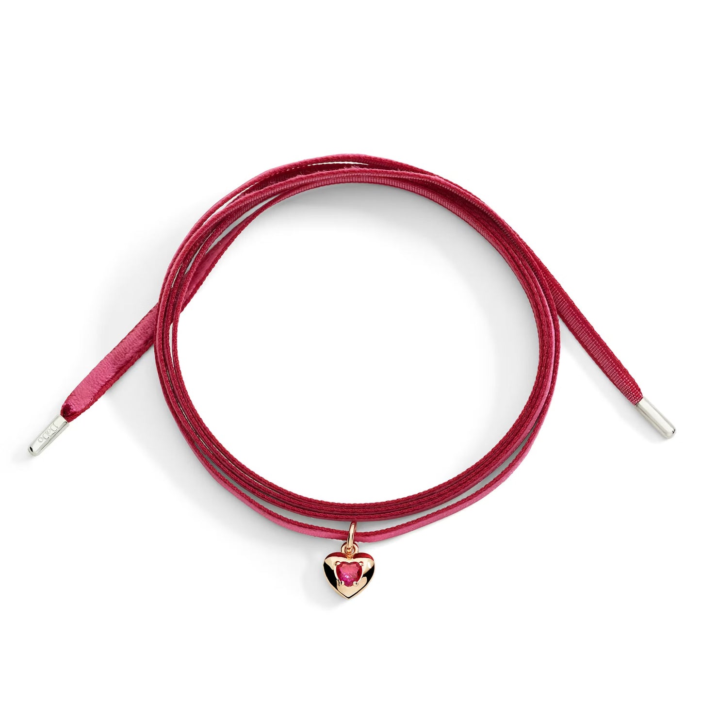 Ciondolo Cuore Oro Rosa e Rubino Sintetico Dodo DMC6000-HEART-SR09R