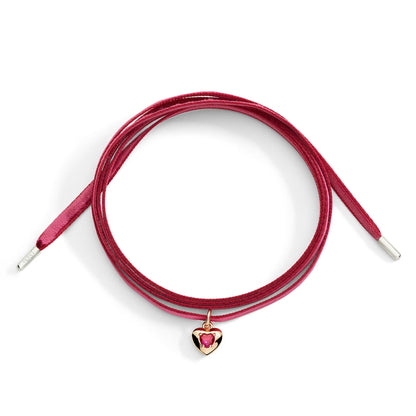 Ciondolo Cuore Oro Rosa e Rubino Sintetico Dodo DMC6000-HEART-SR09R