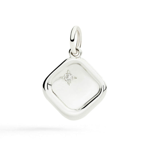 CIONDOLO SIGILLO ARGENTO & DIAMANTE BIANCO