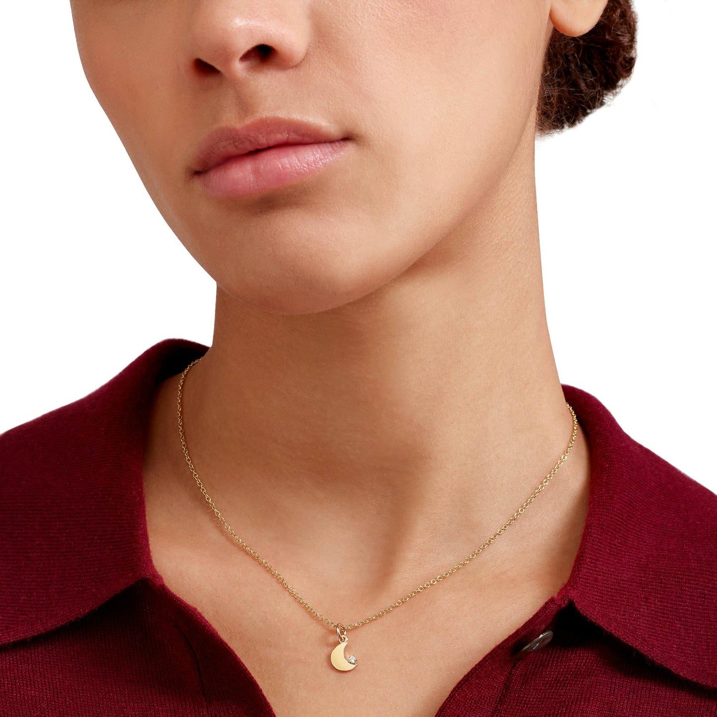 Ciondolo Luna Oro Giallo e Diamante Bianco Dodo DMC5018-MOONS-DB09G