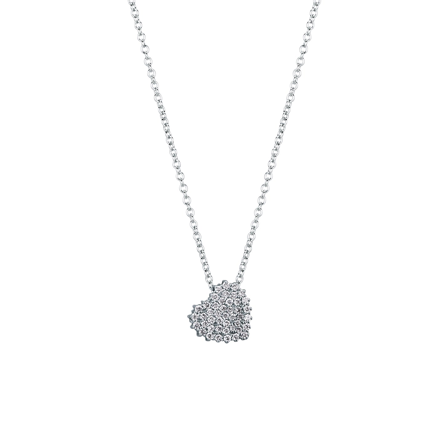 Girocollo Cuore con Diamante in Oro Bianco Mirco Visconti P1237/10