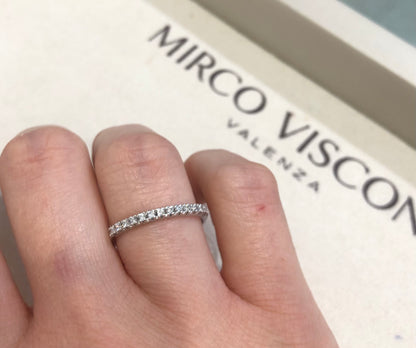 Anello Riviera con Diamante in Oro Bianco Mirco Visconti LE29/EK20