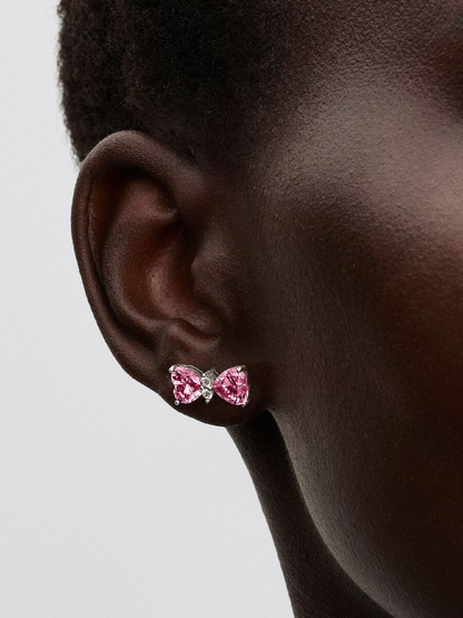 Orecchini Fiocco Luminoso Rosa Grande Argento Sterling 925 Pandora 294265C01