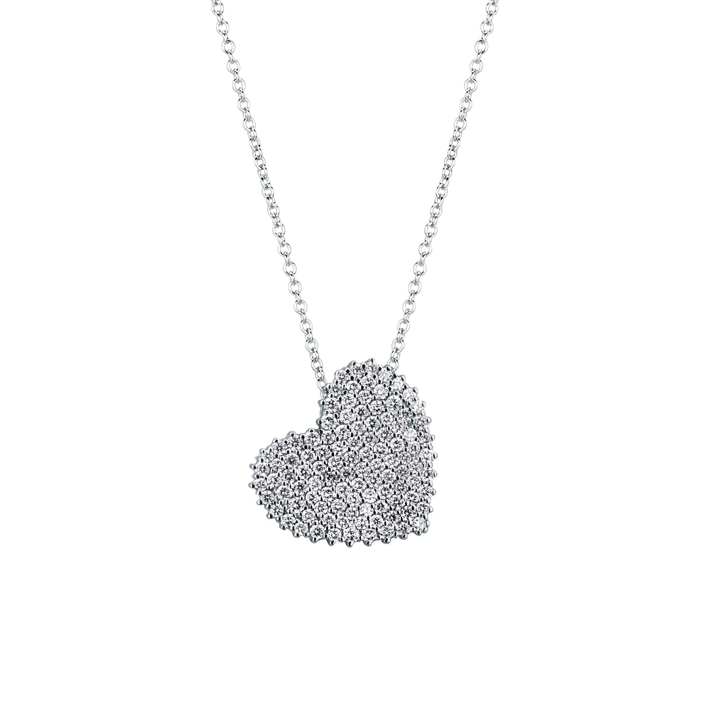 Girocollo Cuore con Diamante in Oro Bianco Mirco Visconti P1237/40