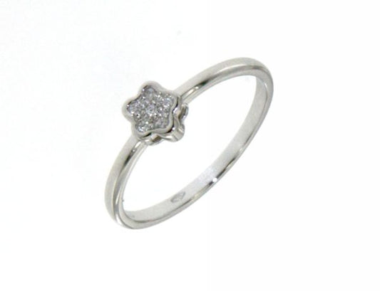 Anello Fiore con Diamante in Oro Bianco Mirco Visconti LF239