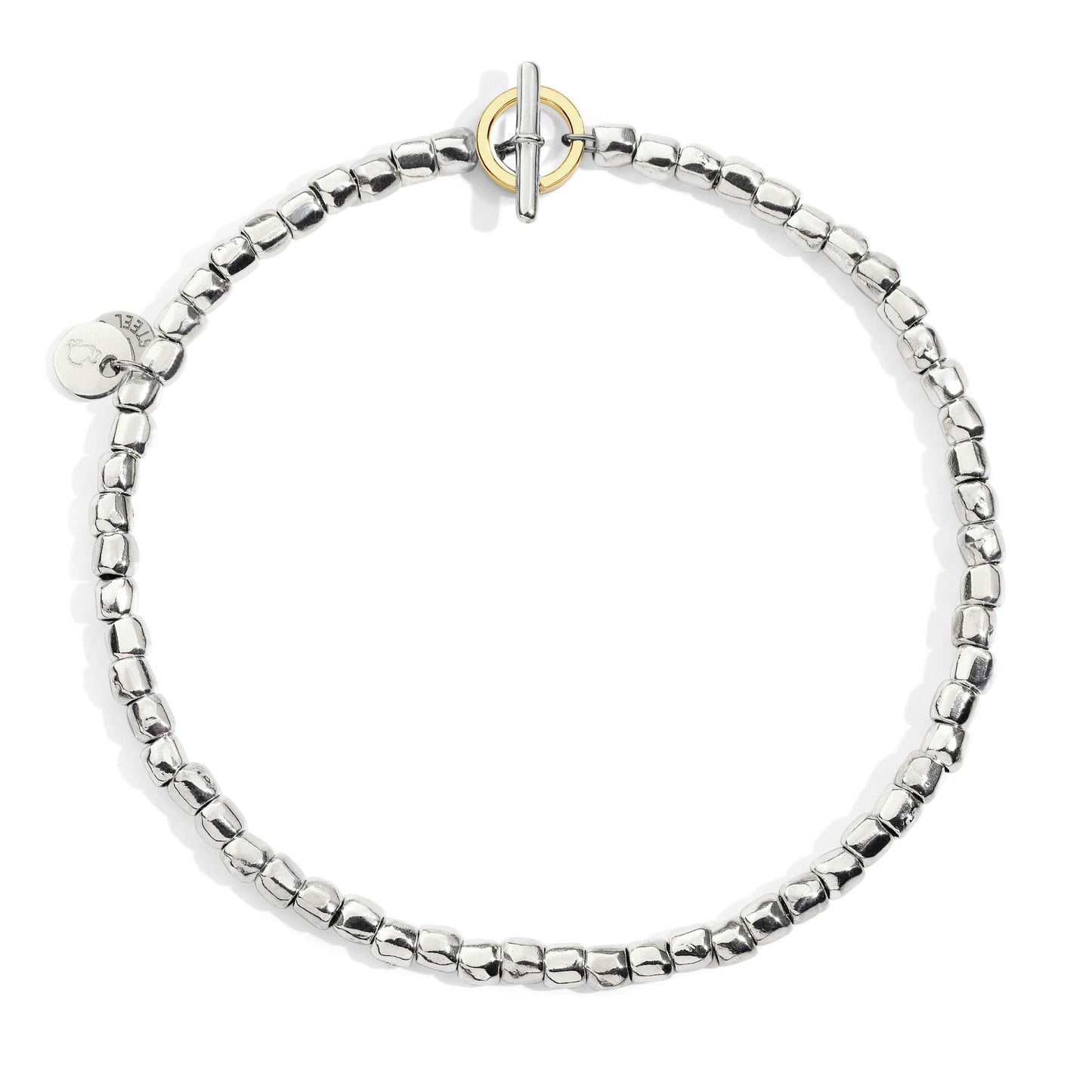 Mini Granelli Bracelet in Silver, Steel and 9kt Rose Gold Dodo DBC0002_GRANX_GAGMX