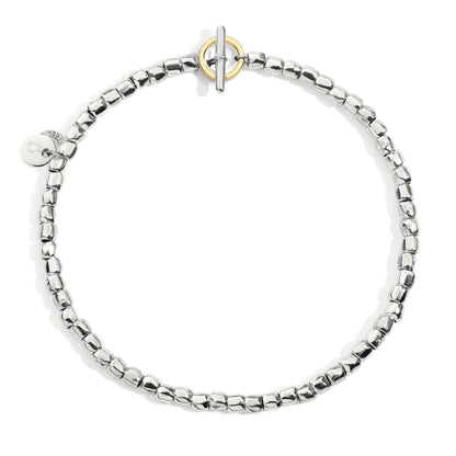 Mini Granelli Bracelet in Silver, Steel and 9kt Rose Gold Dodo DBC0002_GRANX_GAGMX