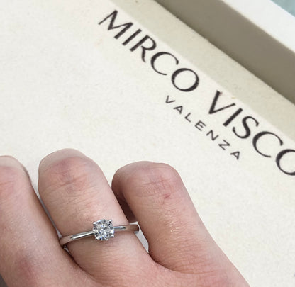 Anello Solitario in Oro Bianco Mirco Visconti U95/60