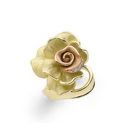 Flowers Gold and Diamond Ring Annamaria Cammilli GAN0106R