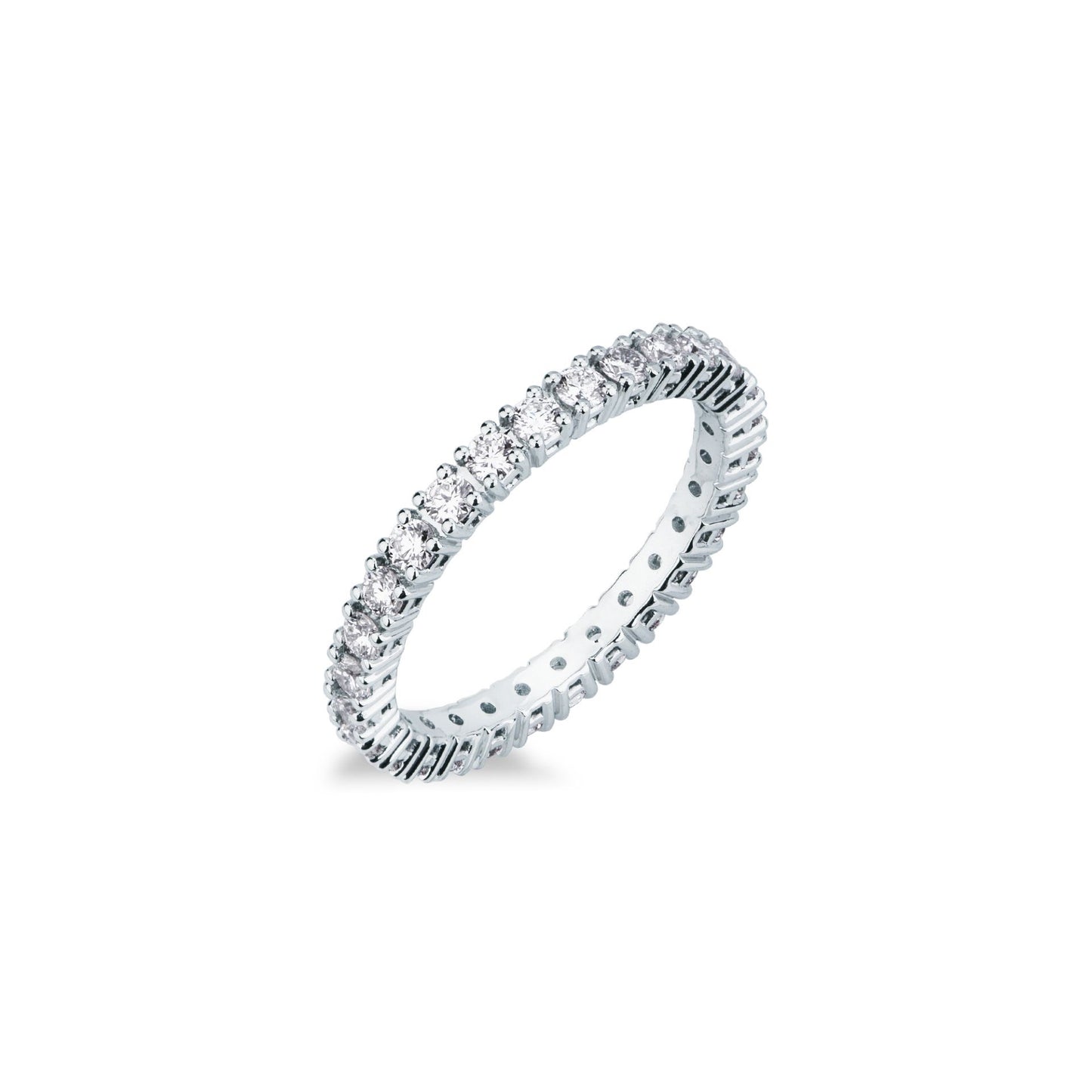 Anello Riviera Girodito con Diamante in Oro Bianco Mirco Visconti IU24/30