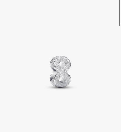 Mini Charm Infinito effetto diamantato Argento Sterling 925 Pandora 794523C00