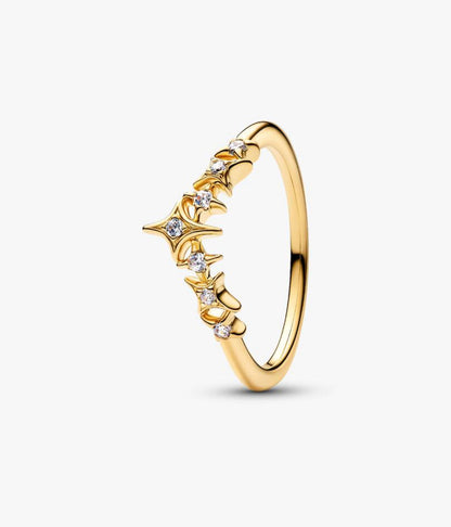 Anello Tiara con Stelle con Lega Metallica Rifinita in Oro Pandora 164946C01
