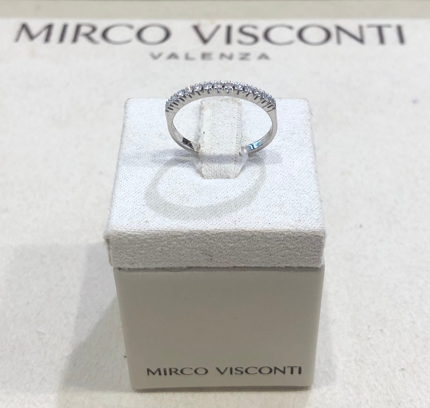 Anello Riviera con Diamante in Oro Bianco Mirco Visconti LE29/EK20