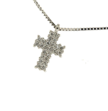 Girocollo Croce con Diamante in Oro Bianco Mirco Visconti BG15/10