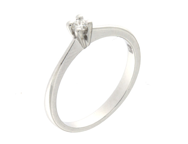 Anello Solitario con Diamanti e Oro Bianco Mirco Visconti LF299/10